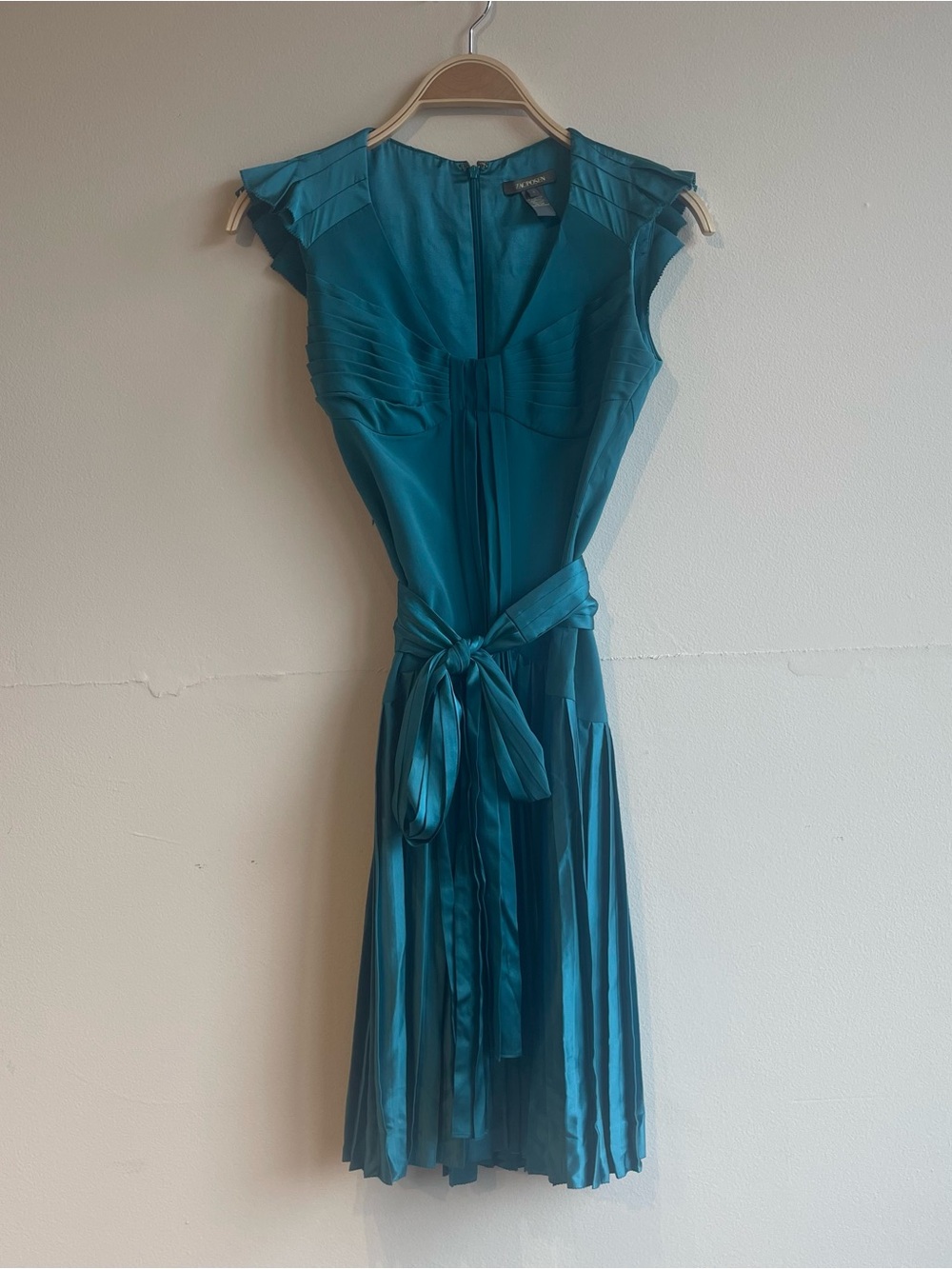 Zac Posen Teal Silk Flapper Dress